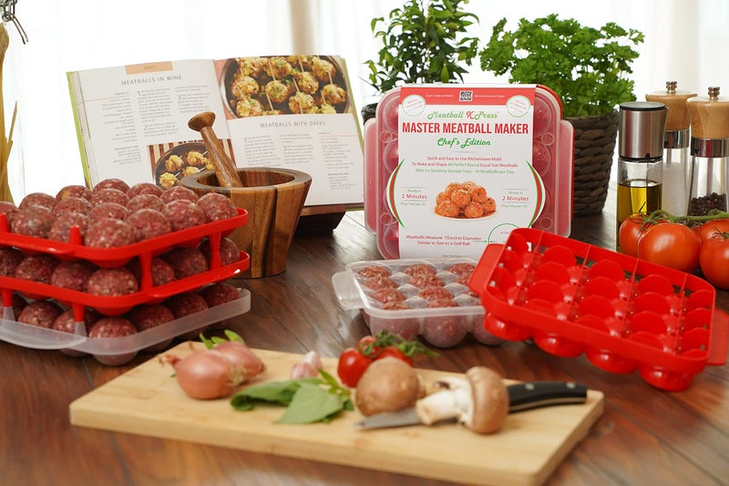 Meatball X Press Meatball X Press - Meatball Maker & Stacking Storage Tray System - Chef's Edition - 48 Meatball Product  - Image 4