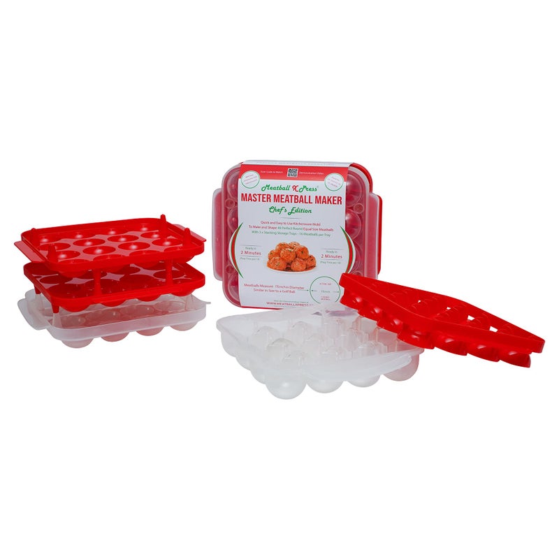 Meatball X Press Meatball X Press - Meatball Maker & Stacking Storage Tray System - Chef's Edition - 48 Meatball Product  - Image 2