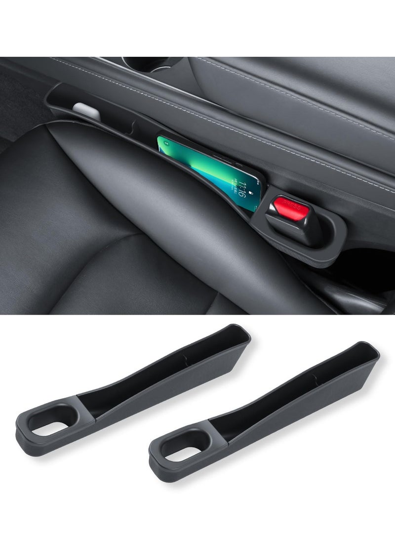 Captaintech Tesla Model 3/Y Center Console Organizer Tray for Tesla model 3/Y Accessories with Seat Side Storage Box for Phone Holder and Sunglasses Key Card Holder (2 Pcs) - Image 1