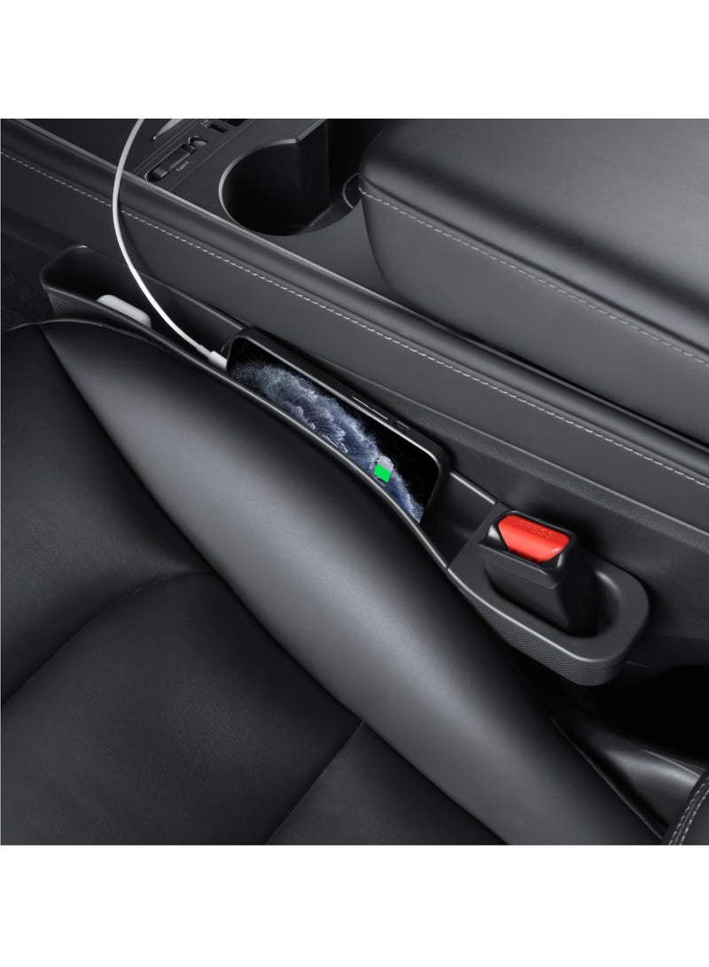 Captaintech Tesla Model 3/Y Center Console Organizer Tray for Tesla model 3/Y Accessories with Seat Side Storage Box for Phone Holder and Sunglasses Key Card Holder (2 Pcs) - Image 5