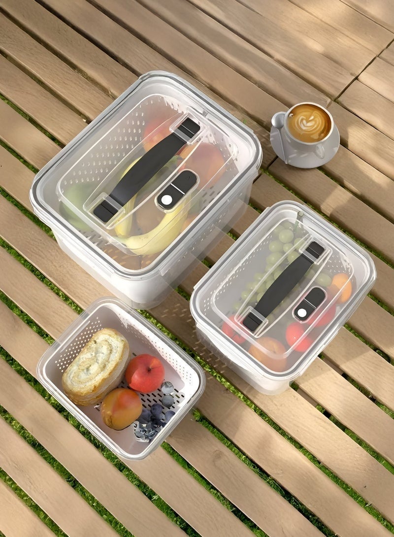 MEDOOSI 6PCS/Set - 24 Piece - Smart Kitchen Storage Boxes - Airtight, Microwave & Freezer Safe | Fridge & Pantry Organizers | Durable Containers with 6 Draining Baskets & Dividers | For Kitchen, Food & Vegetables - Image 5