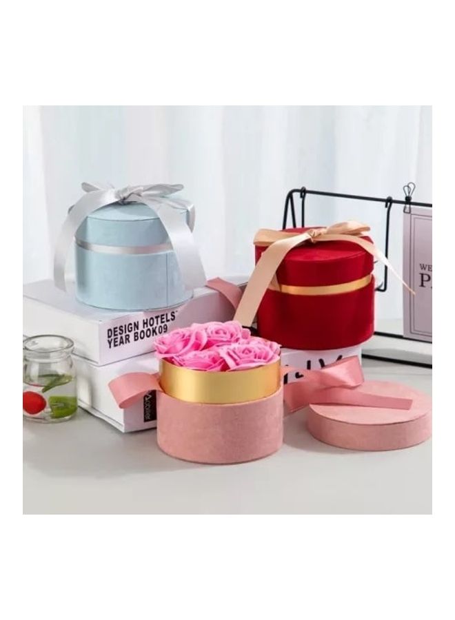 NIBEMINENT 3-Piece New Style Velvet Gift Boxes For Flower, Chocolate Decor Red  - Image 3