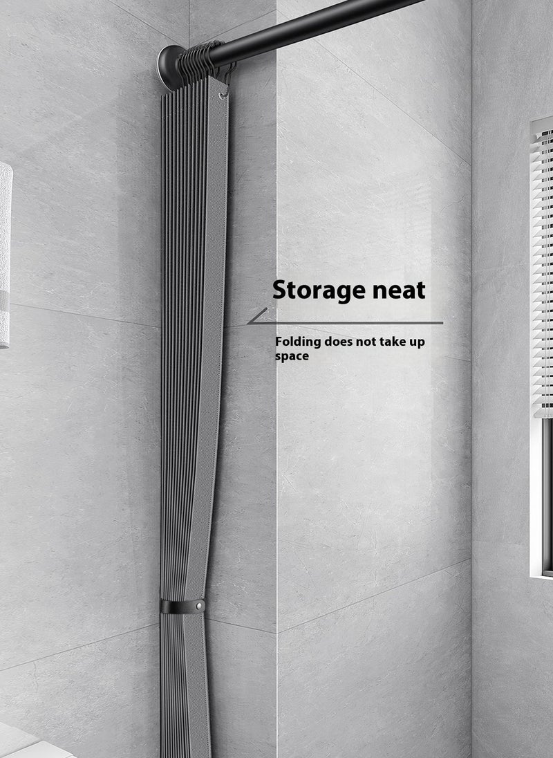 Sharpdo Bathroom Punch-Free Double-Sided Magnetic Shower Curtain, Mildew-Proof, Waterproof and Anti-Bacterial Shower Curtain 180*180CM  - Image 5