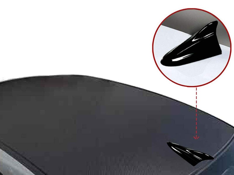 Auto Pearl Shark Fin Antenna Universal Replacement Car Antenna Roof Aerial ABS Material Waterproof Rubber Ring AM FM Radio Signal Compatiable with - Verna Fluidic (Color Black) - Image 5
