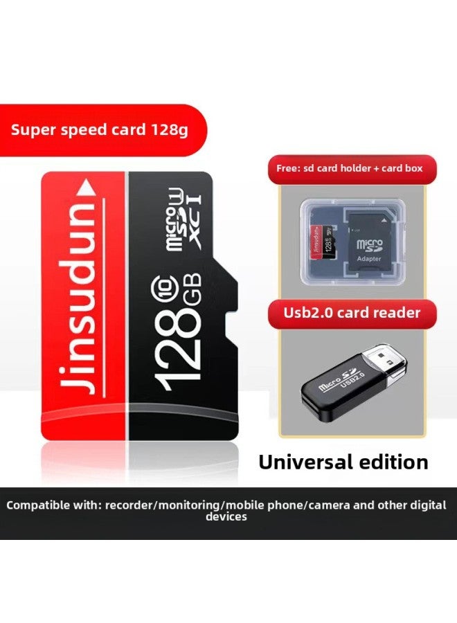 Driving Recorder 128g High-speed Memory Card 64gsd Card Monitoring Camera 32g Memory Card Camera Mobile Phone-Color:[recorder/monitoring/mobile Phone/camera] 128g Super Speed Card + Card Reader-Capacity:Official Standard