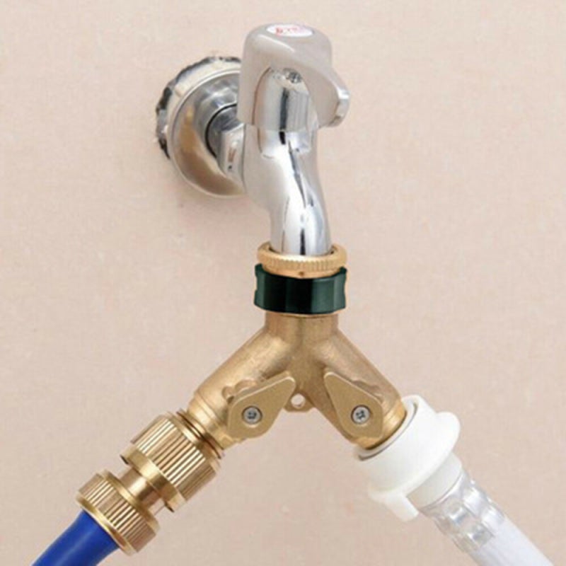 Garden Hose Splitter 2 Way: 3/4" Threaded Brass Gold - Frost Shatter Proof Dual Shut Off Valves for Outdoor Garden Tap Hose Applications - Image 3