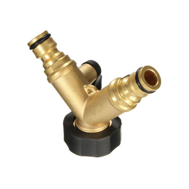 Garden Hose Splitter 2 Way: 3/4" Threaded Brass Gold - Frost Shatter Proof Dual Shut Off Valves for Outdoor Garden Tap Hose Applications - Image 4