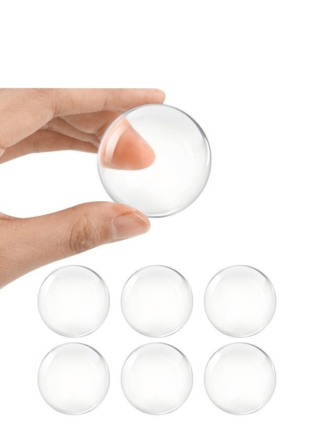 Door Knob Wall Protector, 12 Pack 1.96” Rubber Door Stopper 3M Self-Adhesive with Strong Stickiness Transparent Round Silicone Door Handle Bumper for Headboard, Refrigerator Door, Cabinets