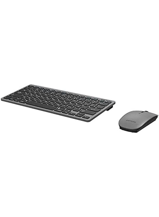 erorex Wireless Super Slim And Portable Bluetooth Keyboard With Mouse English Arabic 800 1600 Dpi Ultra Thin Lightweight Compatible For Windows Laptop Pc Desktop Computer Gray - Image 2