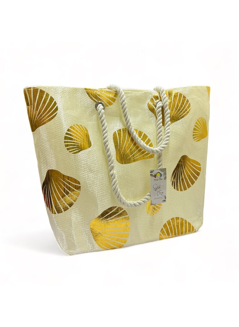 بارتي تايم حقيبة حمل المتسوق الأنيق مع السوستة 47 * 14 * 36 سم شاطئ فيبي أزياء أكياس العرض - Image 1