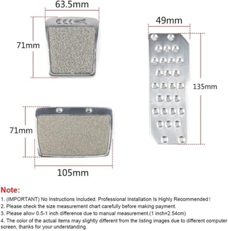 Wivplex Car Pedal Pad Set for Accord, Civic, CRX, and More - Image 4