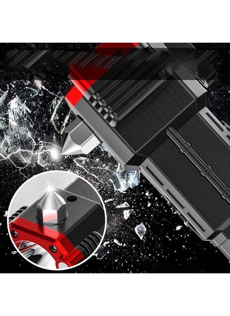 Zelofy - Zelofy 7 Mode LED Torch Rechargeable Torch Light Car Rescue Rechargeable Light with a Hammer Seat Belt Cutter Built - Image 1