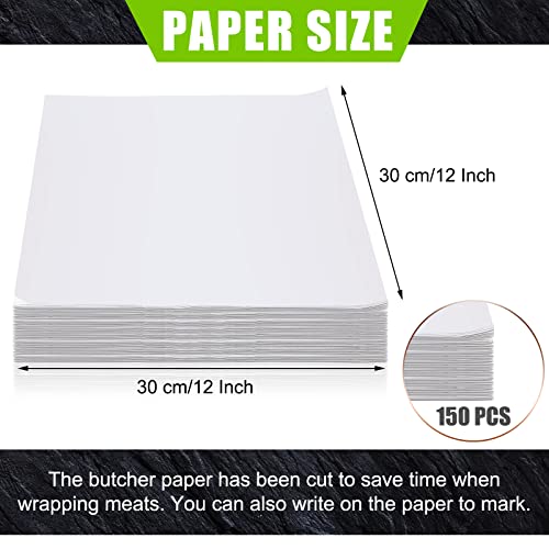 Eersida Sublimation White Butcher Paper Disposable Butcher Paper Sheets Square Meat Sheet Precut No Wax for Heat Press, Wrapping Meat, Art Project(150 Pieces,12 x 12 Inches) - Image 2