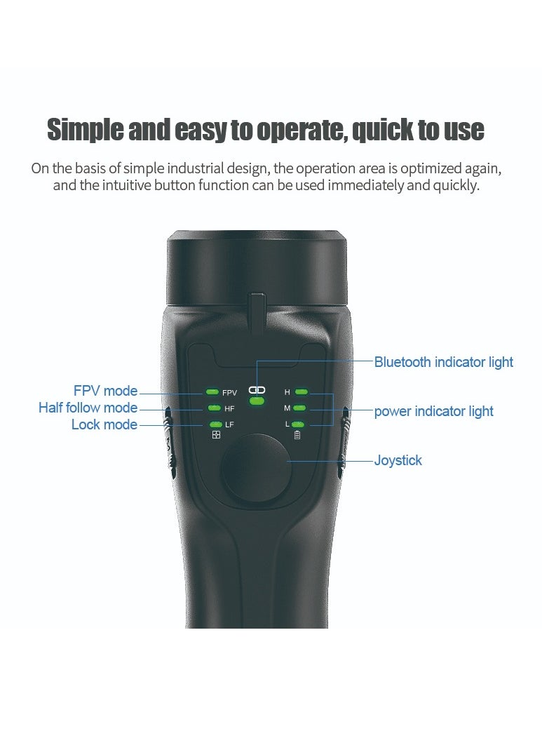 Generic - F8 3-axis Handheld Gimbal Stabilizer, Cell Phone Support Video Recording Stabilizer for Video Recording - Image 1