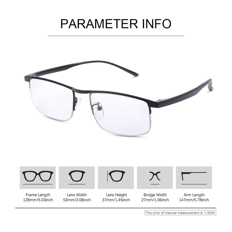 YIMI Progressive Photochromic Multifocus Reading Glasses UV400 Sun Readers Computer Anti Blue Light Glasses for Men Women(Black, 2.00, multiplier_x) - Image 3