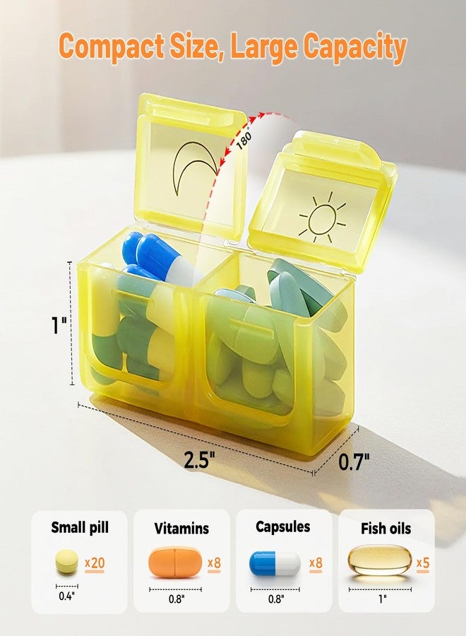 Mancro Monthly Pill Organizer 2 Times a Day, 31 Day AM PM Pill Box with Medication Schedule Card, Easy Open Daily Compartments for Adults&Seniors, Includes Weekly Travel Pill Pouch for Home&Travel - Image 3