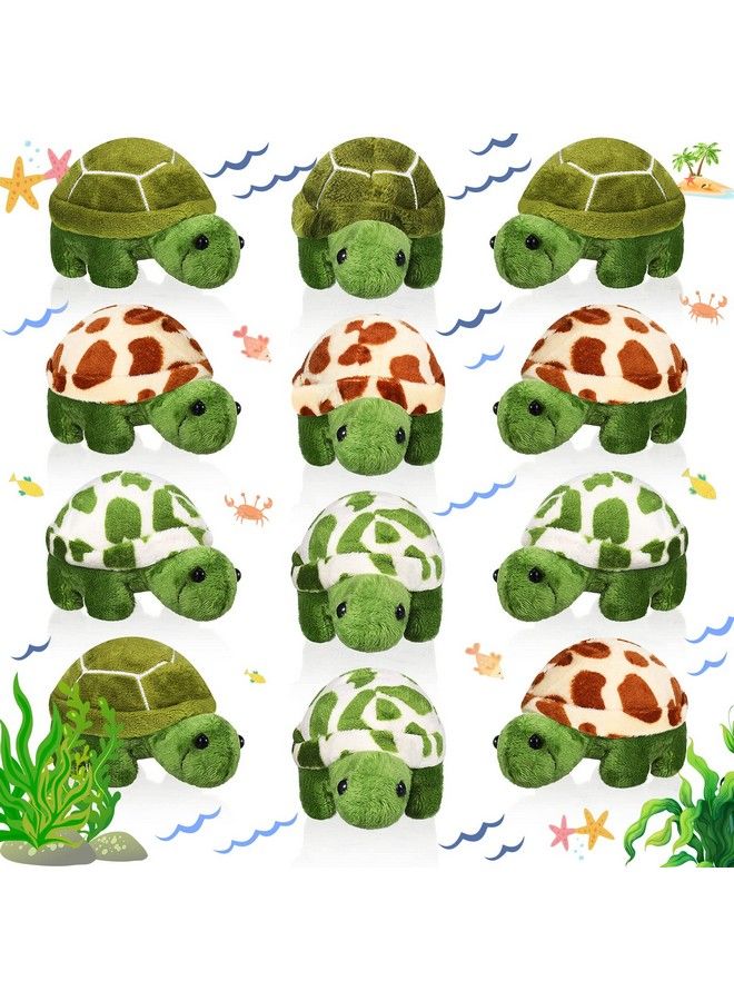 Skylety 12 Pieces Mini Turtle Stuffed Toy Soft Turtle Animal Plush Toys Turtle Cute Stuffed Animal For Adults Birthday Party Decorations(Lovely Style) - Image 2