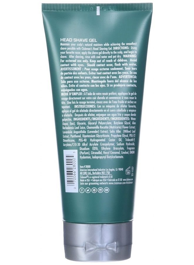 Clubman Head Shave Gel, 6 fl oz - Image 2