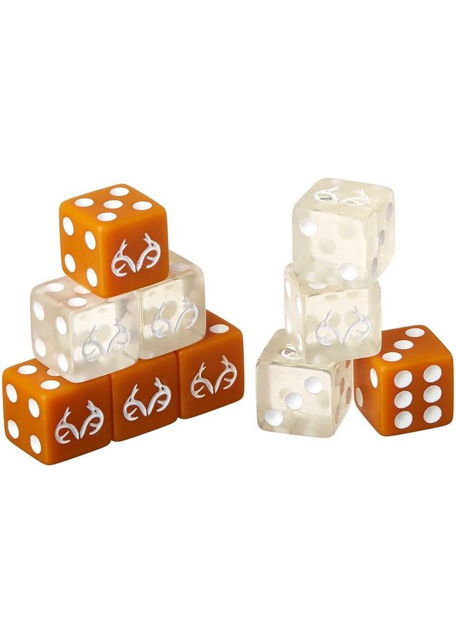 Brybelly Realtree Edge Dice Set 10 Pack Of Orange & Clear Game Pieces Sixsided Dice Board Gaming Accessories Cool Outdoors Themed Stuff For Father Day Family Game Night Dice Rollers - Image 3