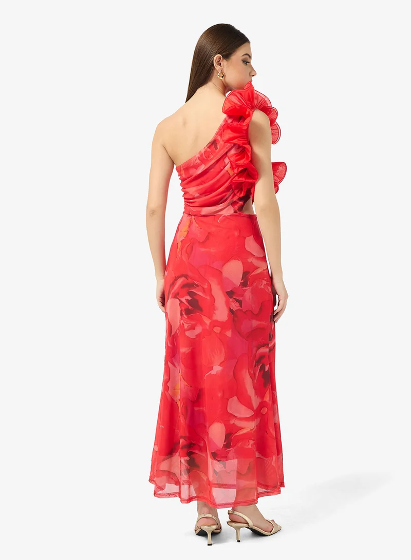 ايلا One Shoulder Floral Print Dress