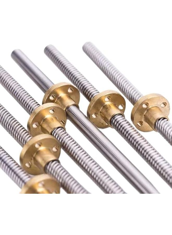 T8 Lead Screw 800mm Pitch 2mm Lead 4mm Trapezoidal Rod with Brass Nut for CNC 3D Printer - Image 2