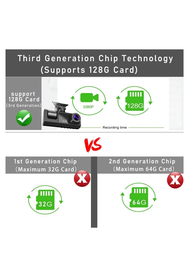 AROAQ 3 Camera Lens HD 1080P Dash Camera Dual Lens Video Recorder Black Box  Parking Monitoring - Image 5