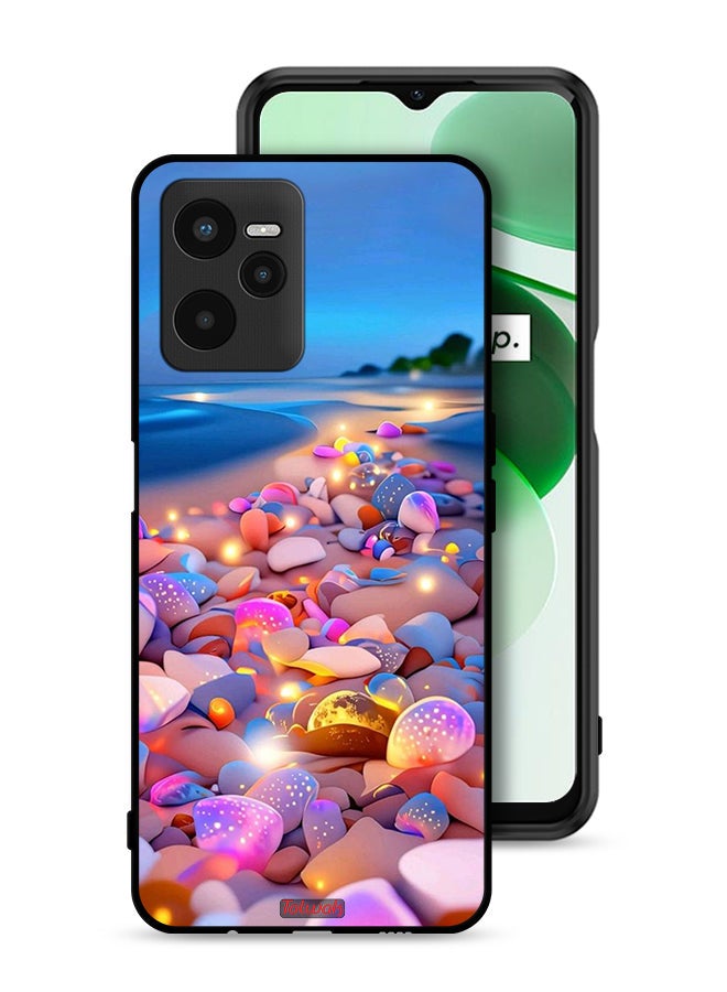 Tolwak Realme C35 Protective Case Cover Stones Art - Image 1