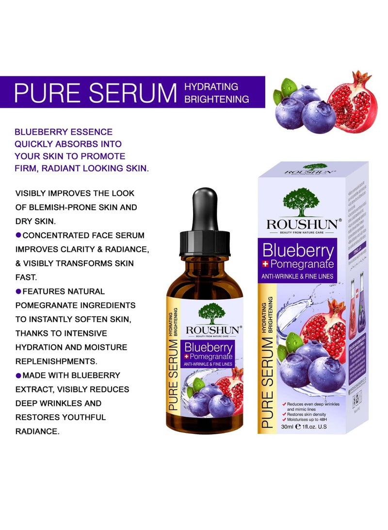 روشن سيروم نقي بخلاصة التوت الأزرق والرمان، مضاد للتجاعيد والخطوط الدقيقة من روشن  30 مل - Image 2