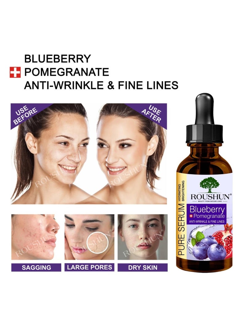روشن سيروم نقي بخلاصة التوت الأزرق والرمان، مضاد للتجاعيد والخطوط الدقيقة من روشن  30 مل - Image 3