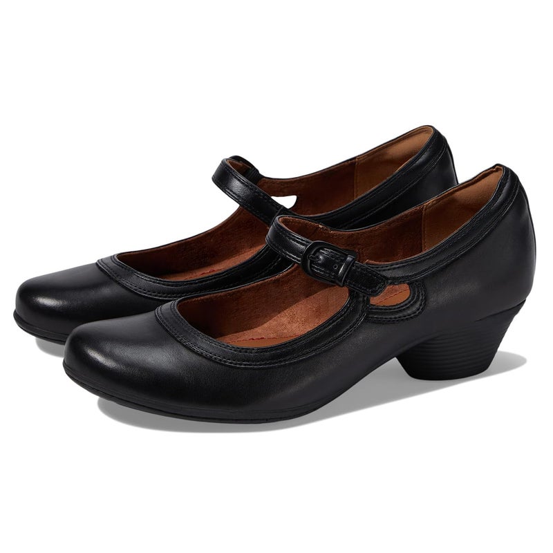 SHODENSE Women Retro Black Chunky Heel Mary Jane Shoes Round Toe Ankle Strap Dress Pumps Sandals 2 inch Mid Block Heel Mary Janes Two Tone Matte Buckle Cute Wedding Casual Black 6 M US - Image 1
