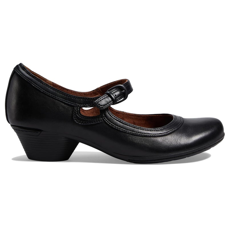 SHODENSE Women Retro Black Chunky Heel Mary Jane Shoes Round Toe Ankle Strap Dress Pumps Sandals 2 inch Mid Block Heel Mary Janes Two Tone Matte Buckle Cute Wedding Casual Black 6 M US - Image 2