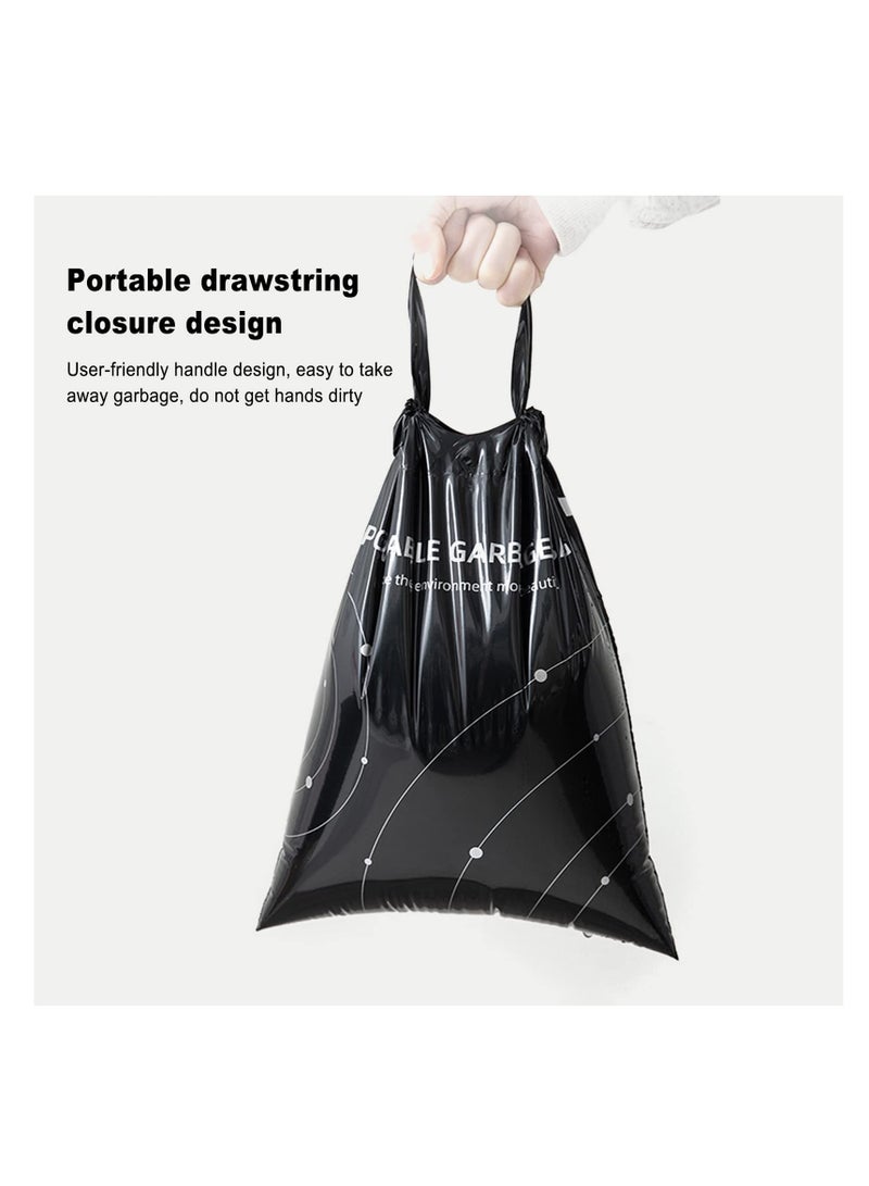 Disposable Trash Bags for Cars, 40 Pack Vomit Bags, Portable Drawstring, Paste Dual-Use Self Adhesive Cleaning Bags, Easy Stick on and Hanging, for Cars Kitchens Bedrooms Travel Office (Black)