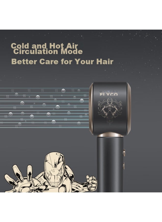 Flyco High-speed Hair Dryer For Home And Dorm Use, Negative Ion Hair Protection, Portable, High-power, Quick-drying, Holiday Gift, Iron Man Co-branded High-speed Hair Dryer Fh6372 - Image 5
