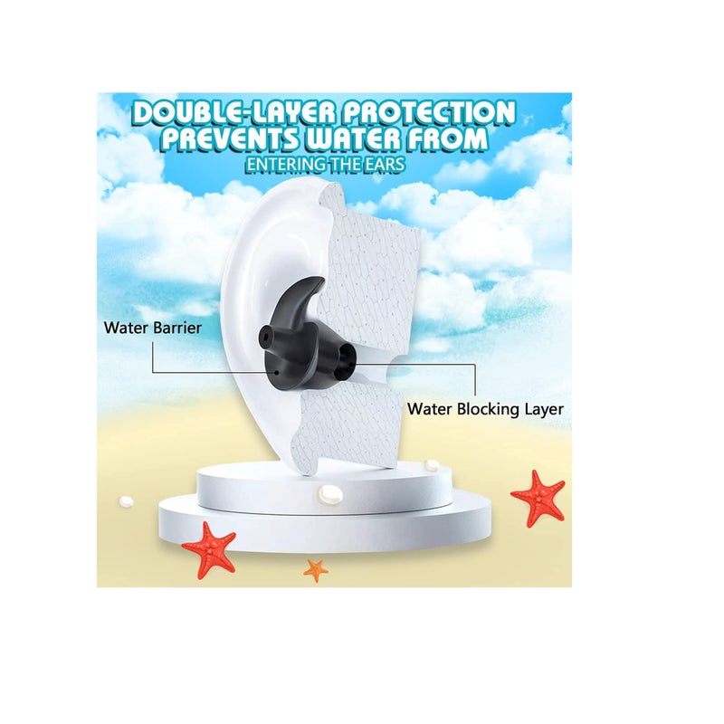 Zikra Swimming Earplugs, 5 Pairs Pack Waterproof Reusable Silicone Swimming Ear Plugs for Swimming Showering Bathing Surfing Snorkeling and Other Water Sports, Suitable for Kids and Adults - Image 3