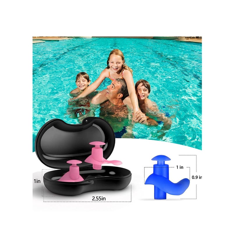 Zikra Swimming Earplugs, 5 Pairs Pack Waterproof Reusable Silicone Swimming Ear Plugs for Swimming Showering Bathing Surfing Snorkeling and Other Water Sports, Suitable for Kids and Adults - Image 4