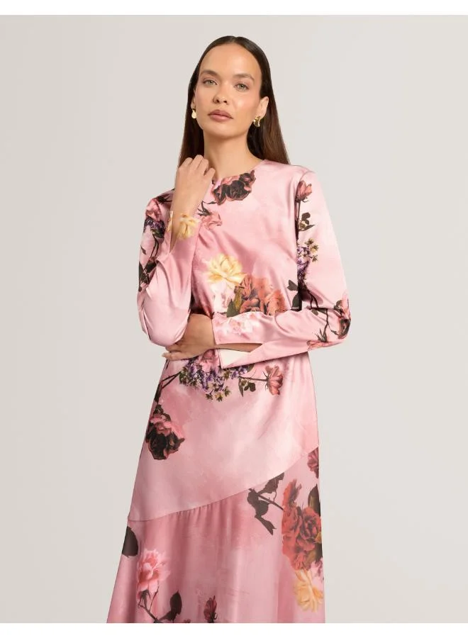 Ted Baker  Long Sleeve Diagonal Waist Seam Maxi Dress for Women | Best Price UAE