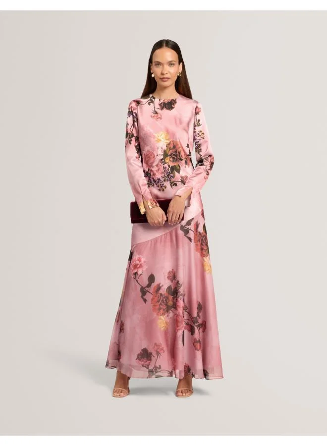 Ted Baker  Long Sleeve Diagonal Waist Seam Maxi Dress for Women | Best Price UAE
