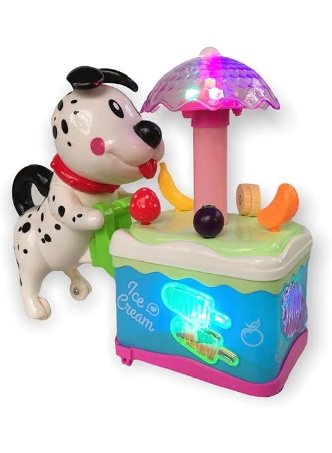 شاحنة ايس كريم للكلاب، لعبة الموسيقى والضوء، للبنات والاولاد الصغار - Image 1