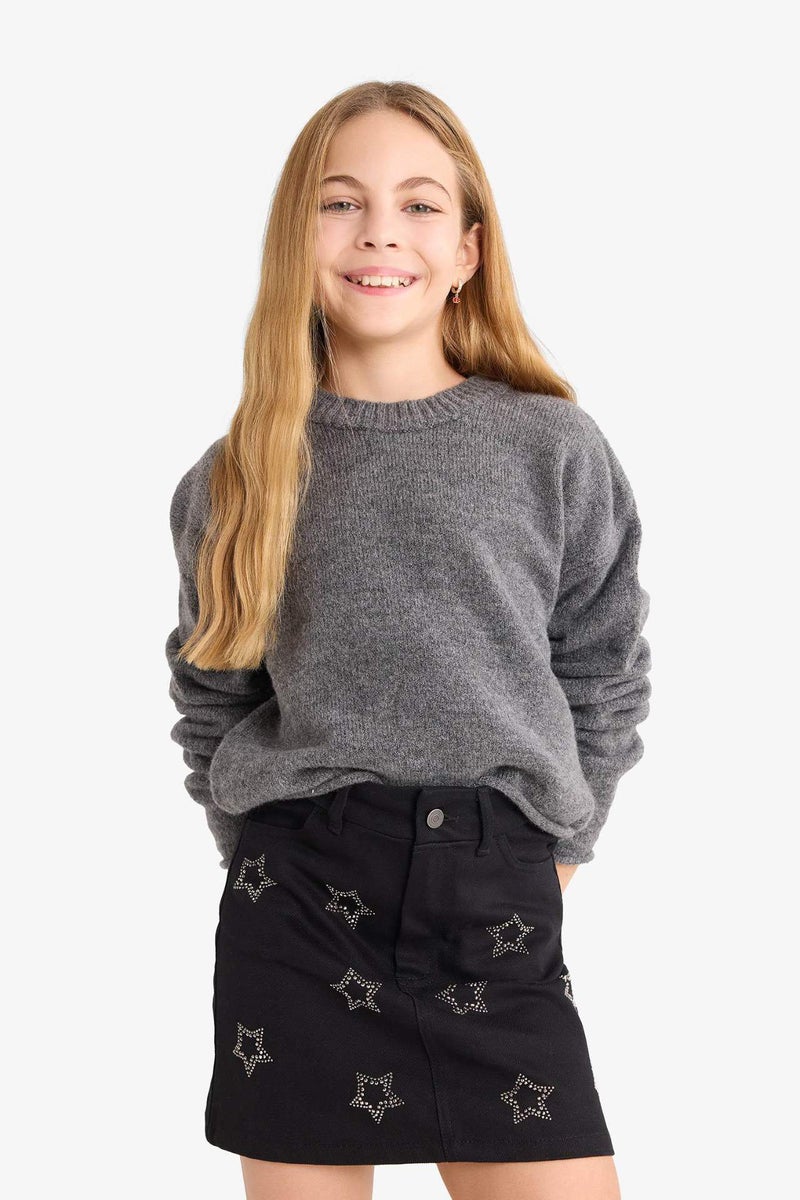 DeFacto Girl Star Pattern Gabardine Skirt - Image 3
