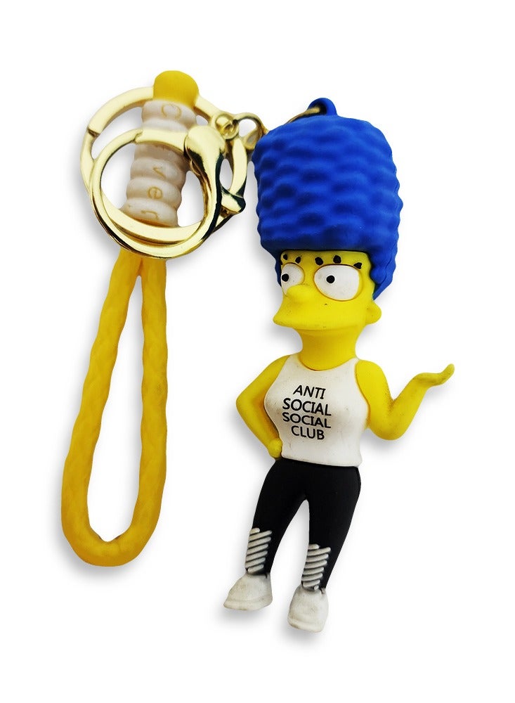 Generic Keychain Simpsons 2 Cartoon Character 3D Silicone Charm Key and bag medallion , elegant birthday gift choice for boys and girls  - Image 1