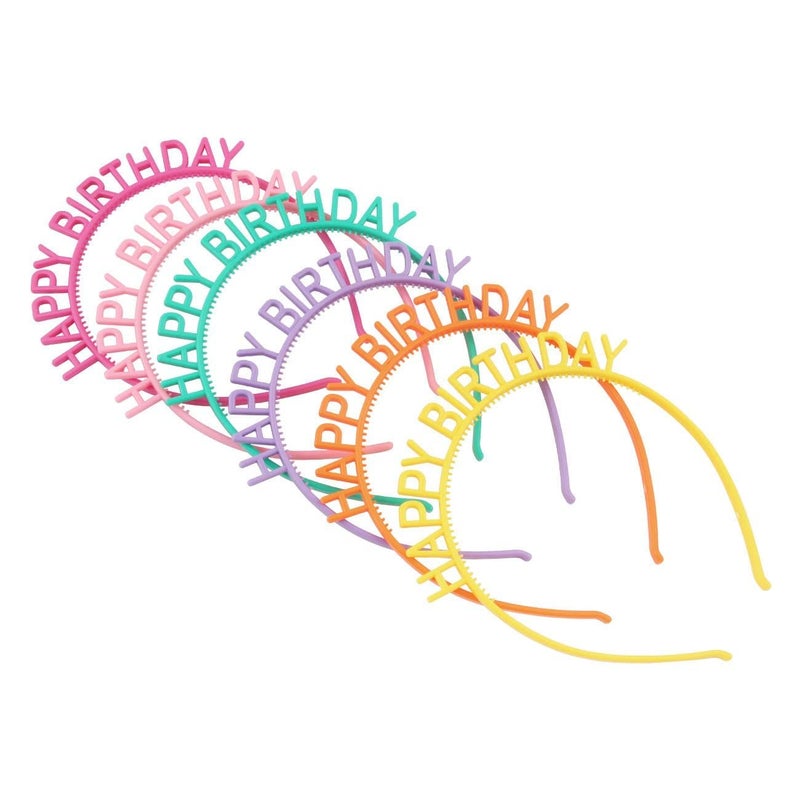 Candygirl 6pcs Happy Birthday Headbands Birthday Crown for Girl Kids Party Supplies Birthday Girl Headband Tiara Happy Birthday Hair Accessories (6 happy Birthday) - Image 1