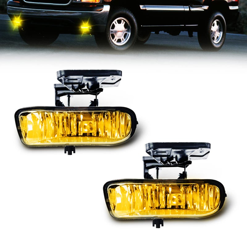 Fog Lamp Compatible with 19992002 GMC Sierra 2000 2001 2002 2003 2004 2005 2006 GMC Yukon Driving Fog Lights Amber Lens