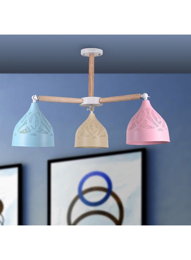 El Rawda Lighting Naomi Perforated Ceiling Lamp - 3 Lamps | modern decorative LED E27 pendant light ceiling lamp hanging | suitable for any room | | Color: Multicolor | Size: 42x67 cm