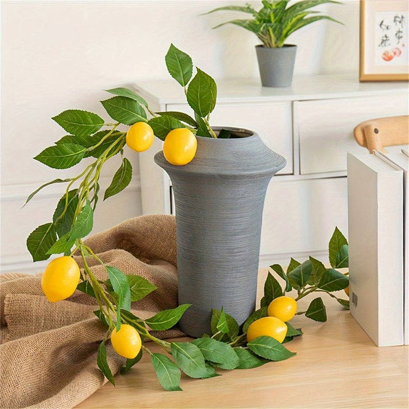 Green Decorative Lemon Garlands for Farmhouse Style Home Decor with Faux Fruit and Hanging Vines - Image 3