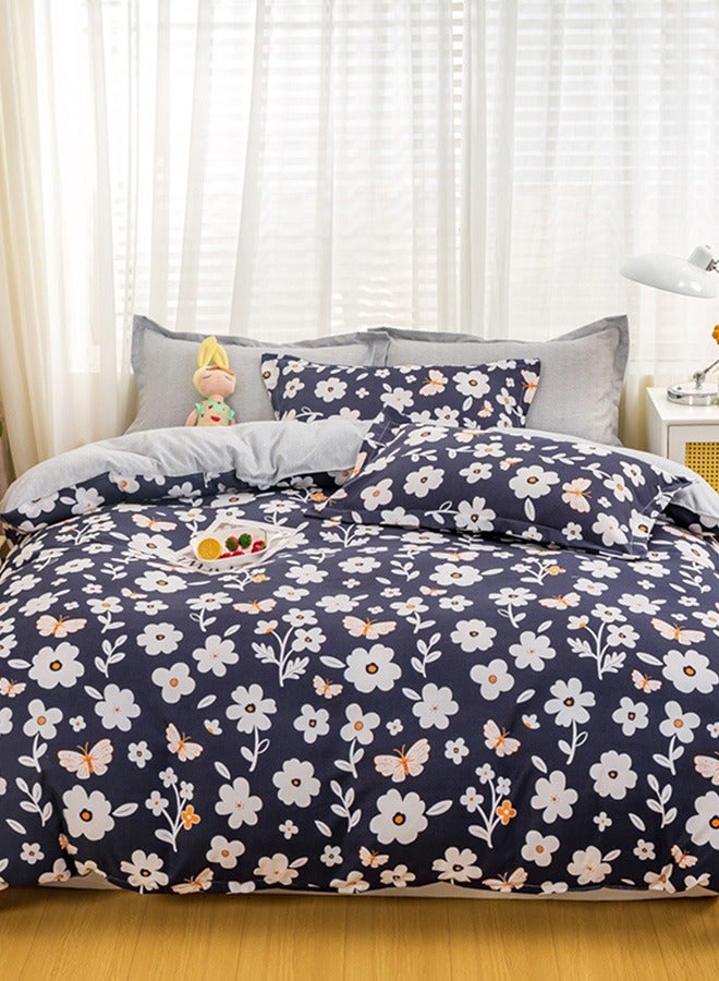 Sharpdo 4-Piece Bedding Set, Small Floral Style Quilt Cover Set, Including 1 Quilt Cover, 1 Sheet, 2 Pillowcases, 2m Bed (220*230cm) - Image 1