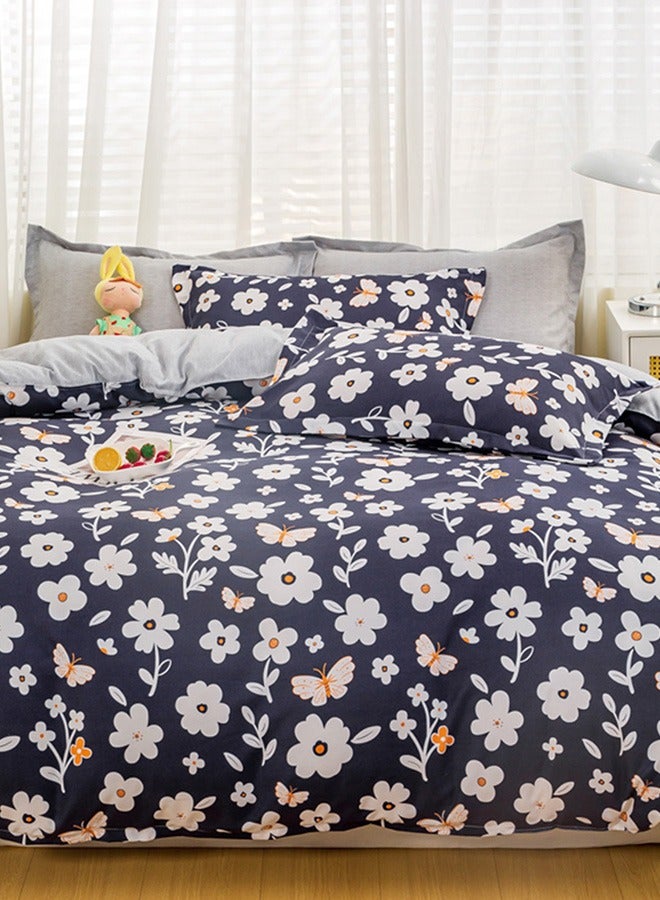 Sharpdo 4-Piece Bedding Set, Small Floral Style Quilt Cover Set, Including 1 Quilt Cover, 1 Sheet, 2 Pillowcases, 2m Bed (220*230cm) - Image 3