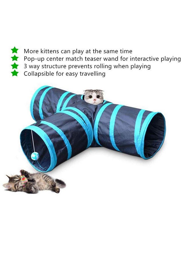 PETFAVORITES PETFAVORITES 24 Cat Toys Kitten Catnip Toys Variety Pack - 3 Way Tunnel, Interactive Wand, Fish, Mouse, Crinkle Balls, Kitty Chew Toys, Feather - Deluxe Toy Set for Christmas Birthday, Color Random  - Image 2