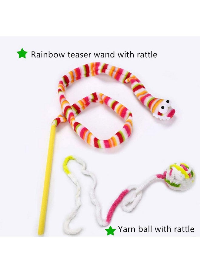 PETFAVORITES PETFAVORITES 24 Cat Toys Kitten Catnip Toys Variety Pack - 3 Way Tunnel, Interactive Wand, Fish, Mouse, Crinkle Balls, Kitty Chew Toys, Feather - Deluxe Toy Set for Christmas Birthday, Color Random  - Image 5