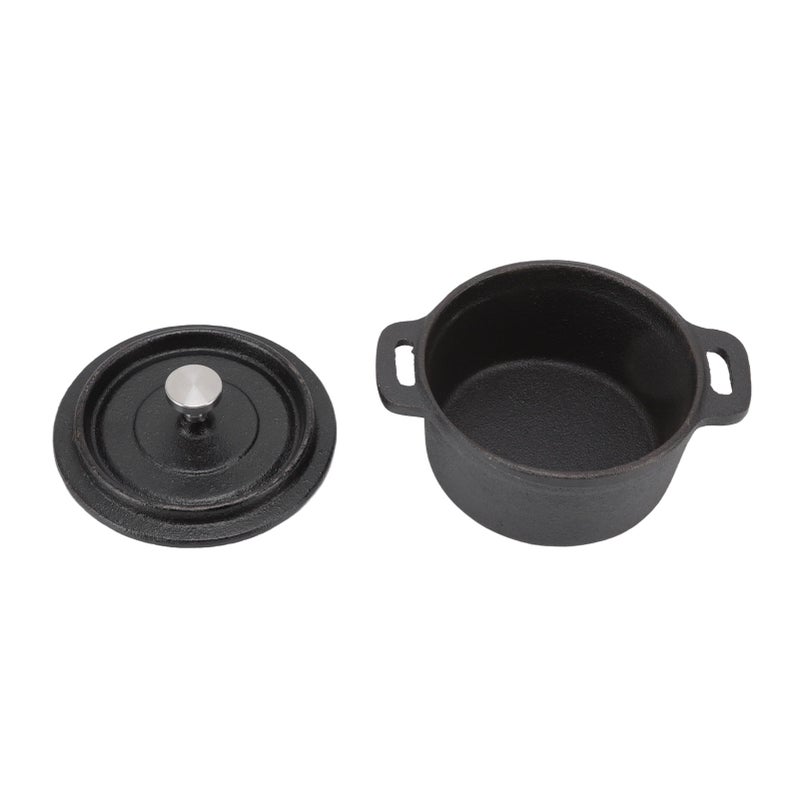 Dutch Oven Double Traditional Style Thickened Ergonomic Handle Insulation Cast Iron Cooking Pot with Lid Diameter 10CM - Image 3
