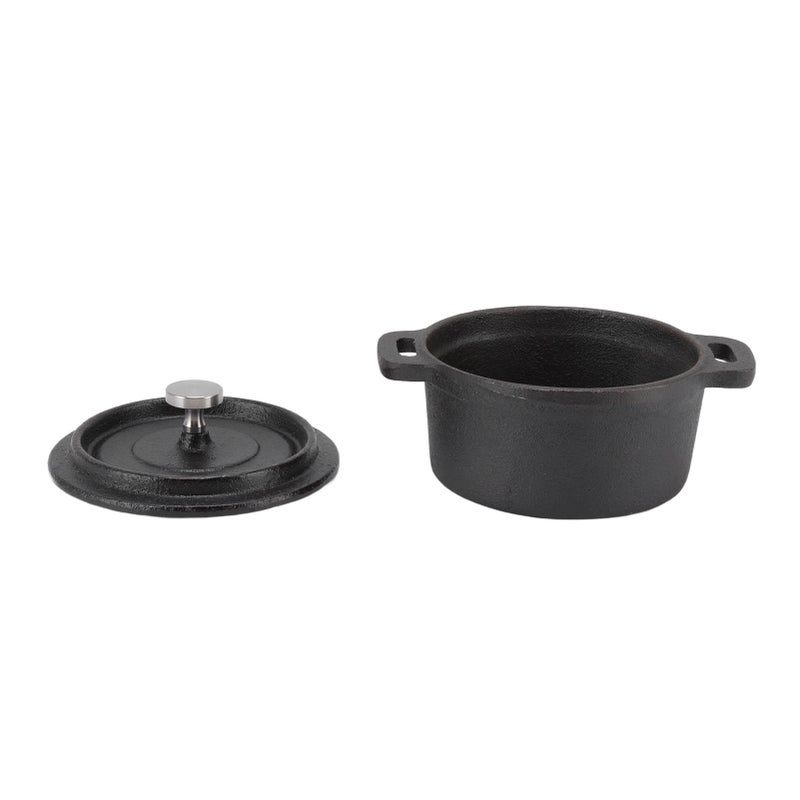 Dutch Oven Double Traditional Style Thickened Ergonomic Handle Insulation Cast Iron Cooking Pot with Lid Diameter 10CM - Image 5
